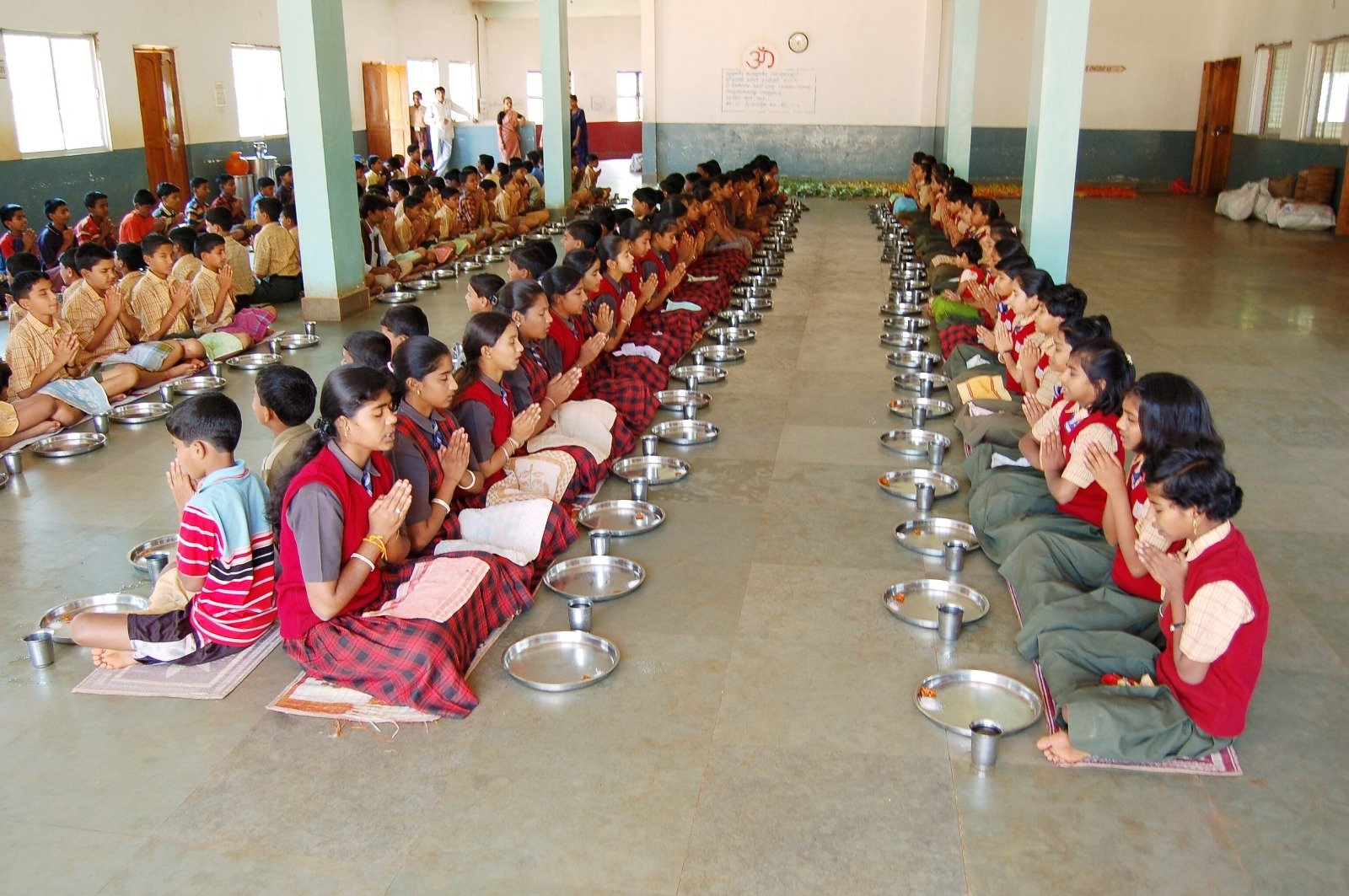 Dining hall with fresh meals